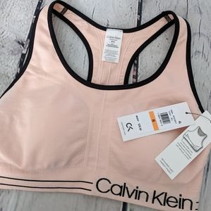 🆕 NEW Calvin Klein Pink Racerback Sports Bra S
